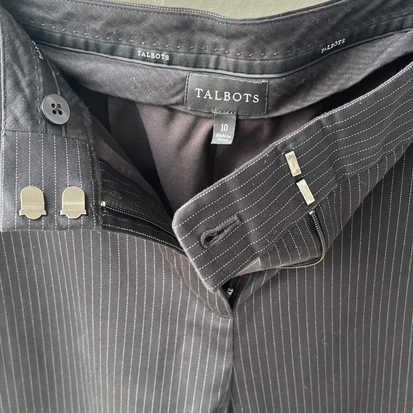 Talbots Pin Stripe Pant Black Size 10 - Picture 6 of 8